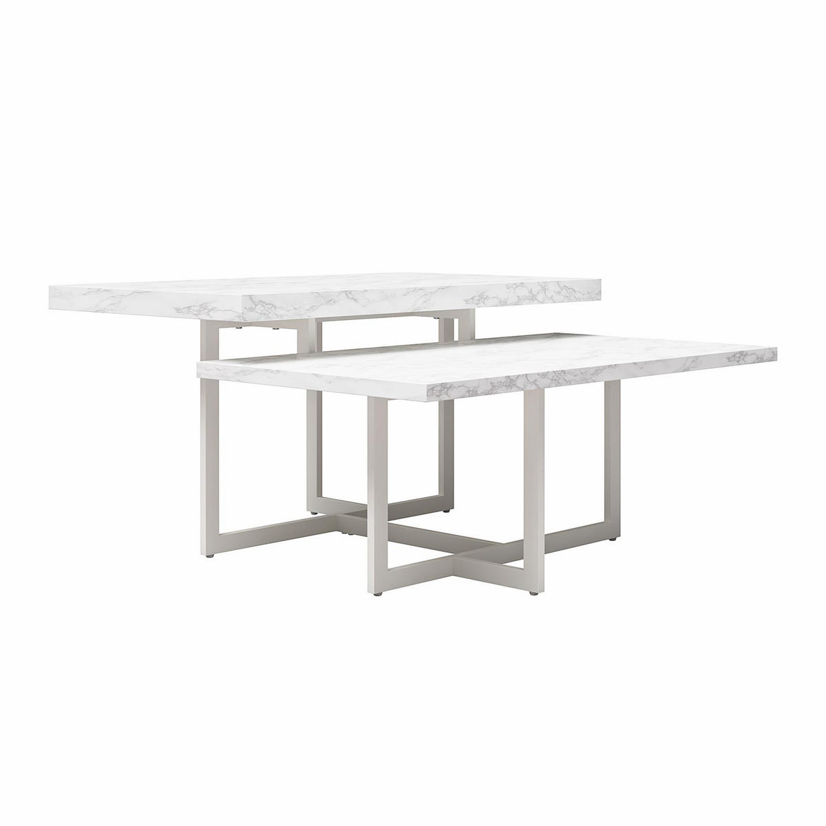 COUCHTISCH Brielle 52/46/90 cm Weiß  - Hellgrau/Weiß, Design, Holzwerkstoff/Metall (52/46/90cm) - MID.YOU