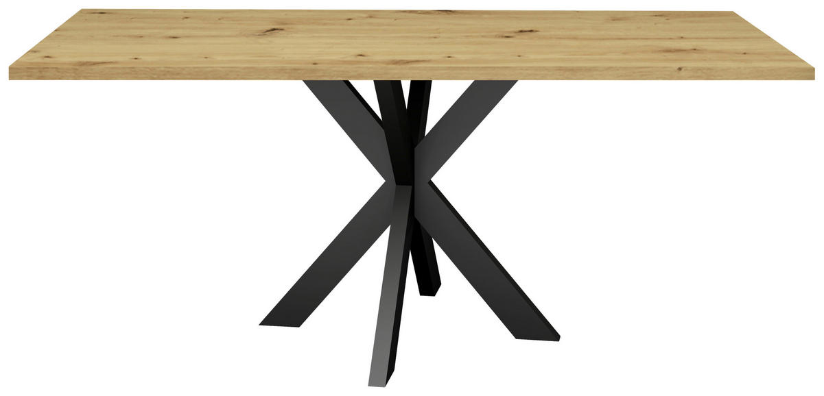 ESSTISCH rechteckig Schwarz, Eichefarben  - Eichefarben/Schwarz, MODERN, Holzwerkstoff/Metall (140/90/78cm) - Livetastic
