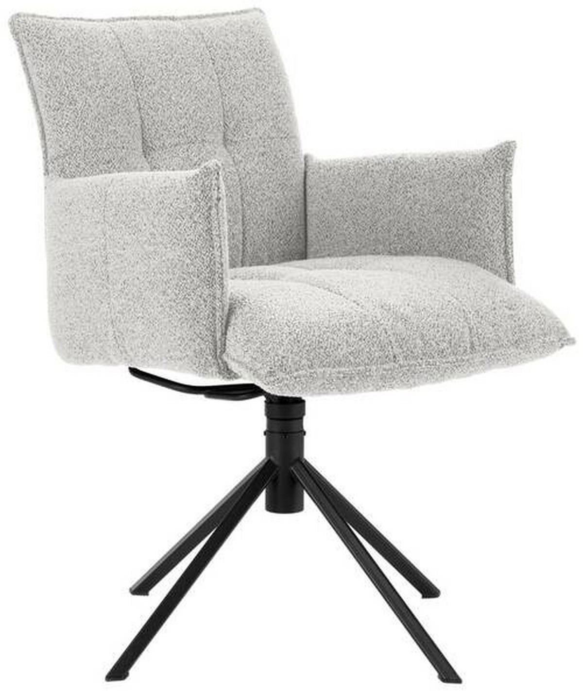 ARMLEHNSTUHL  in Flachgewebe  - Champagner/Schwarz, Design, Textil/Metall (55/85/65cm) - Valnatura