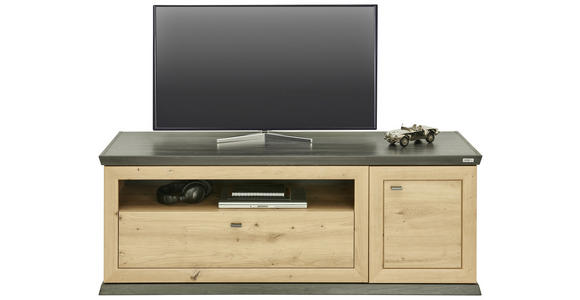 TV-ELEMENT 150,2/55,4/50,3 cm  - Eichefarben/Dunkelgrau, ROMANTIK / LANDHAUS, Holzwerkstoff/Metall (150,2/55,4/50,3cm) - Hom`in