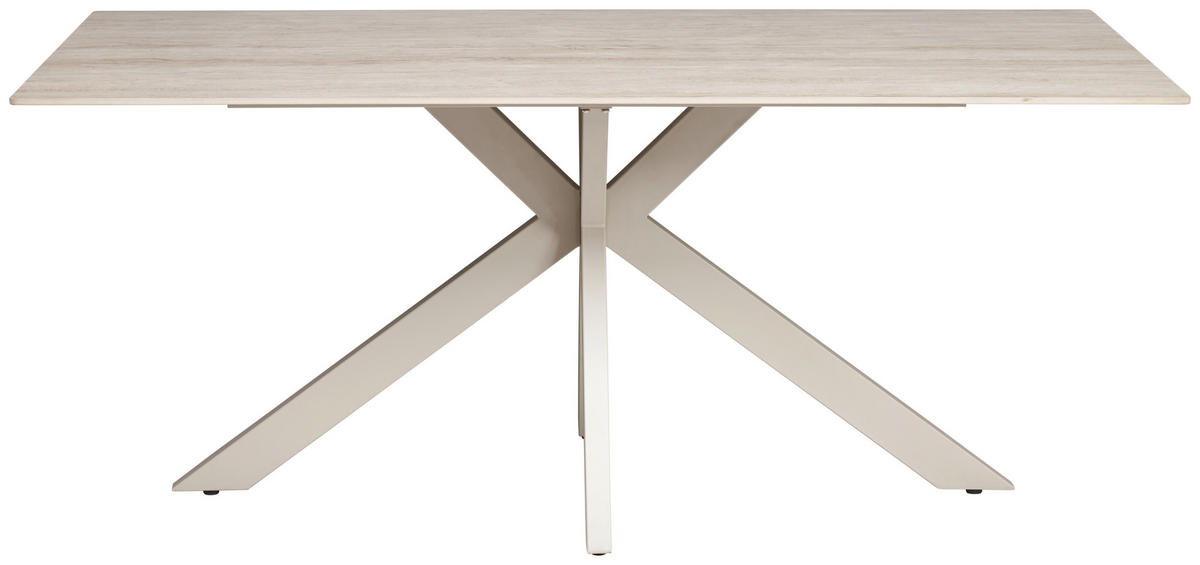 JÍDELNÍ STŮL, béžová, 180/90/76 cm - béžová, Konvenční, kov/keramika (180/90/76cm) - MID.YOU