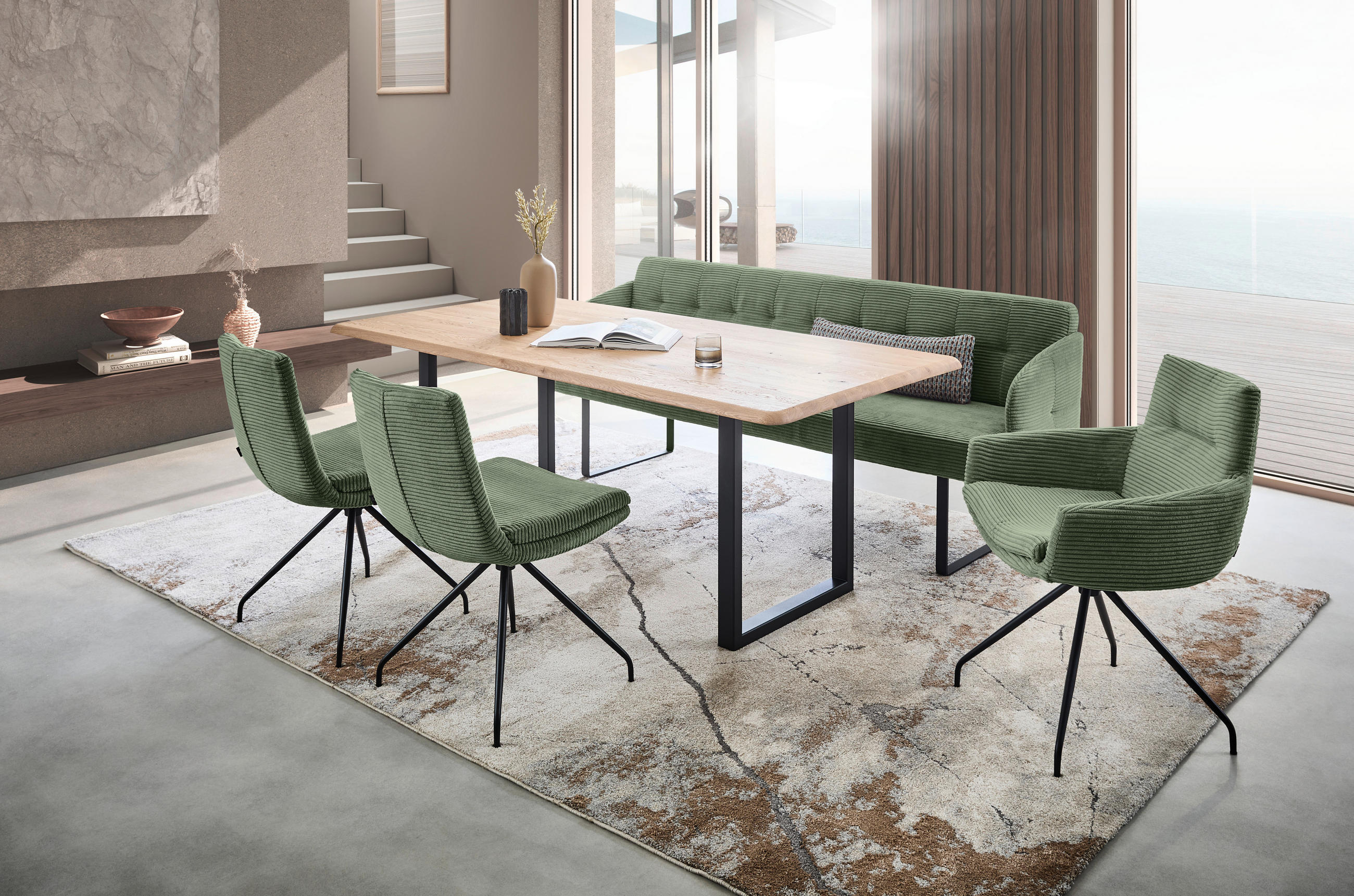 STUHL - Schwarz/Graugrün, Design, Textil/Metall (50/85/64cm) - Musterring