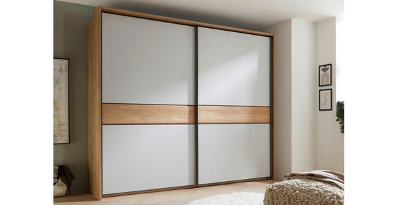 SCHWEBETÜRENSCHRANK  in Eichefarben, Hellgrau  - Eichefarben/Hellgrau, Design, Holz/Holzwerkstoff (270/225,5/60cm) - Xora
