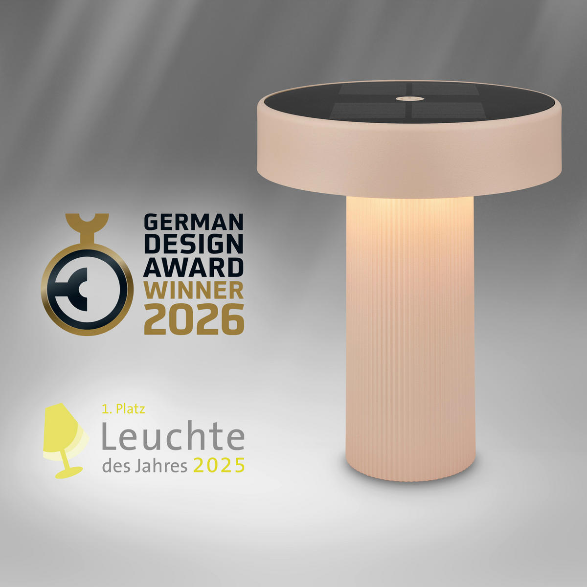 AKKU-TISCHLEUCHTE 16/20 cm  - Beige, Design, Kunststoff (16/20cm)