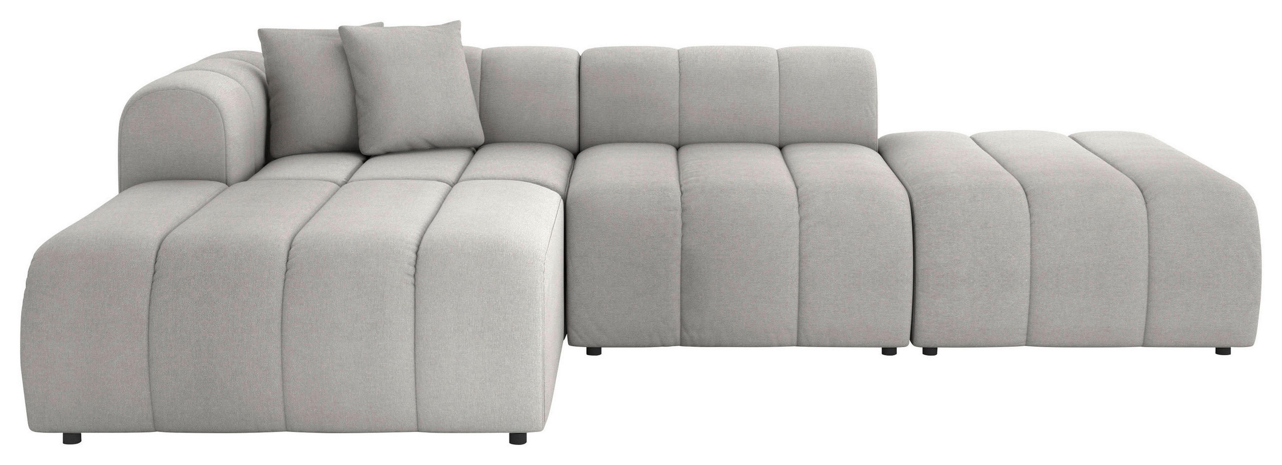 ECKSOFA Grau Webstoff Zierkissen  - Schwarz/Grau, LIFESTYLE, Kunststoff/Textil (178/289cm) - Milino