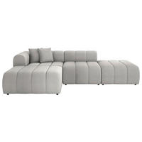 ECKSOFA Grau Webstoff Zierkissen  - Schwarz/Grau, LIFESTYLE, Kunststoff/Textil (178/289cm) - Milino