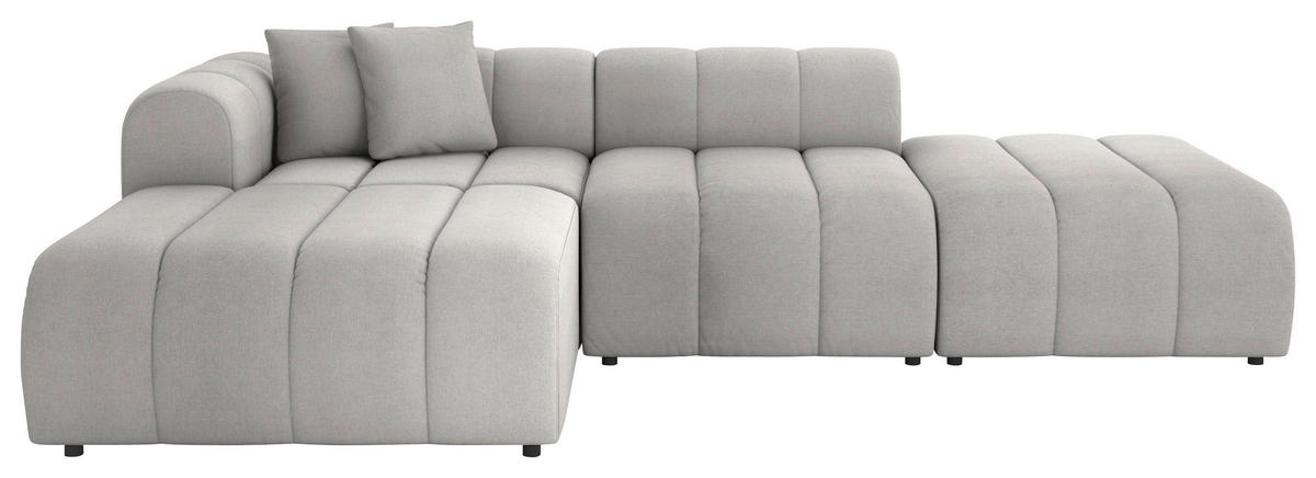 ECKSOFA Grau Webstoff Zierkissen  - Schwarz/Grau, LIFESTYLE, Kunststoff/Textil (178/289cm) - Milino