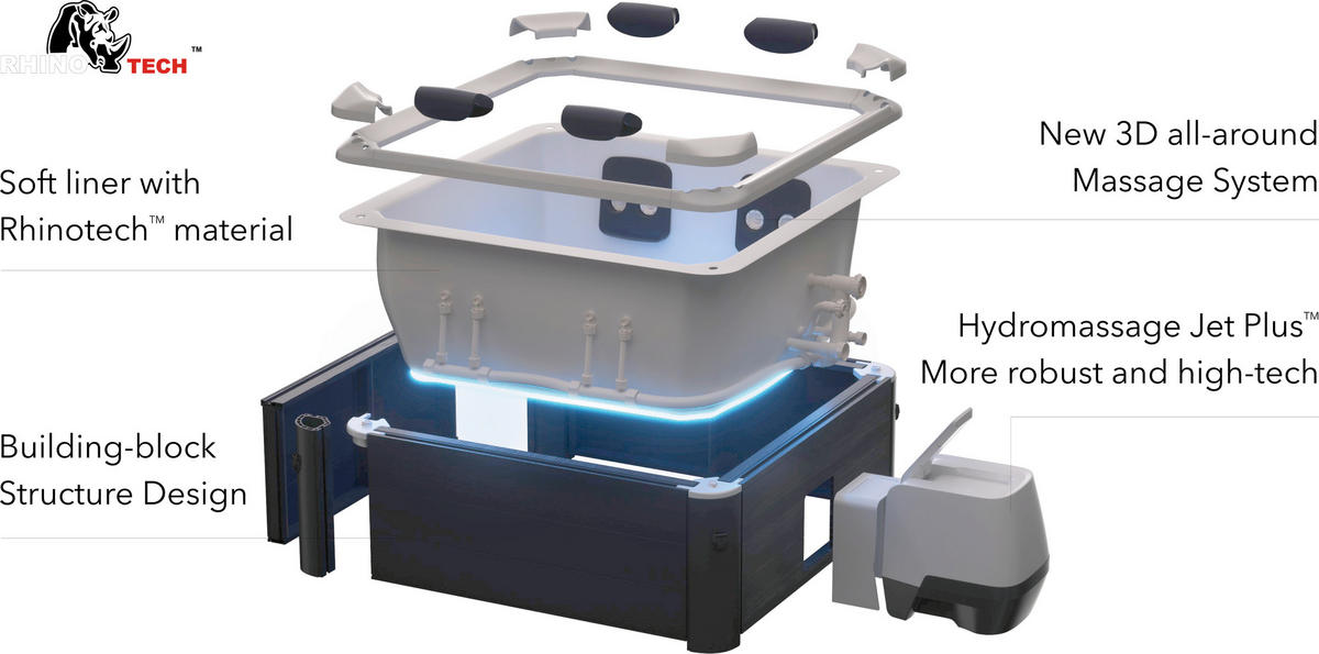 WHIRLPOOL MSPA OSLO 160/160/65 cm  - Grau, Trend, Kunststoff (160/160/65cm)