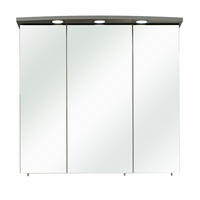 SPIEGELSCHRANK 75/72/20 cm  - Alufarben/Braun, KONVENTIONELL, Glas/Holzwerkstoff (75/72/20cm) - Xora