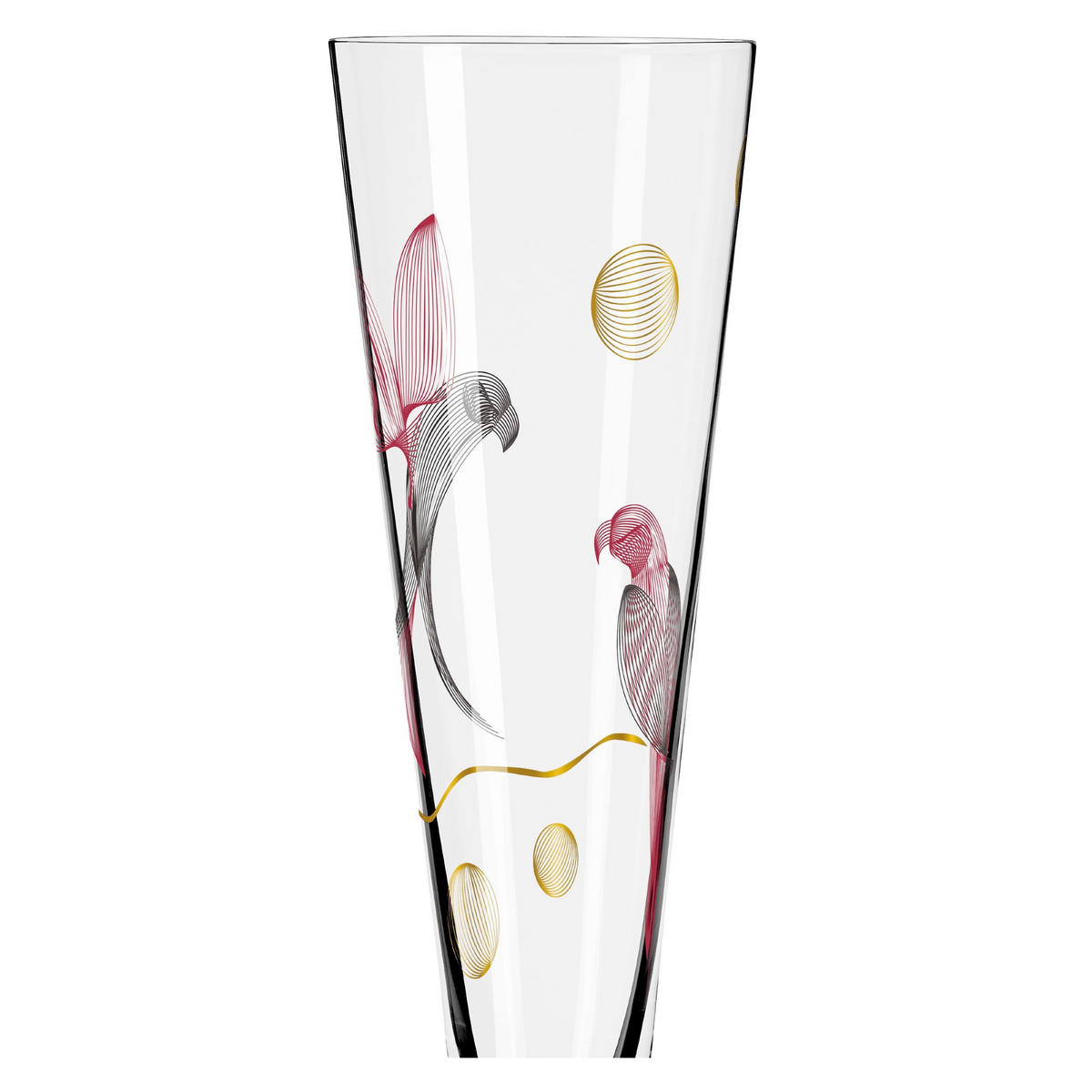 CHAMPAGNERGLAS 205 ml  - Rot/Goldfarben, LIFESTYLE, Glas (7,2/24cm) - Ritzenhoff