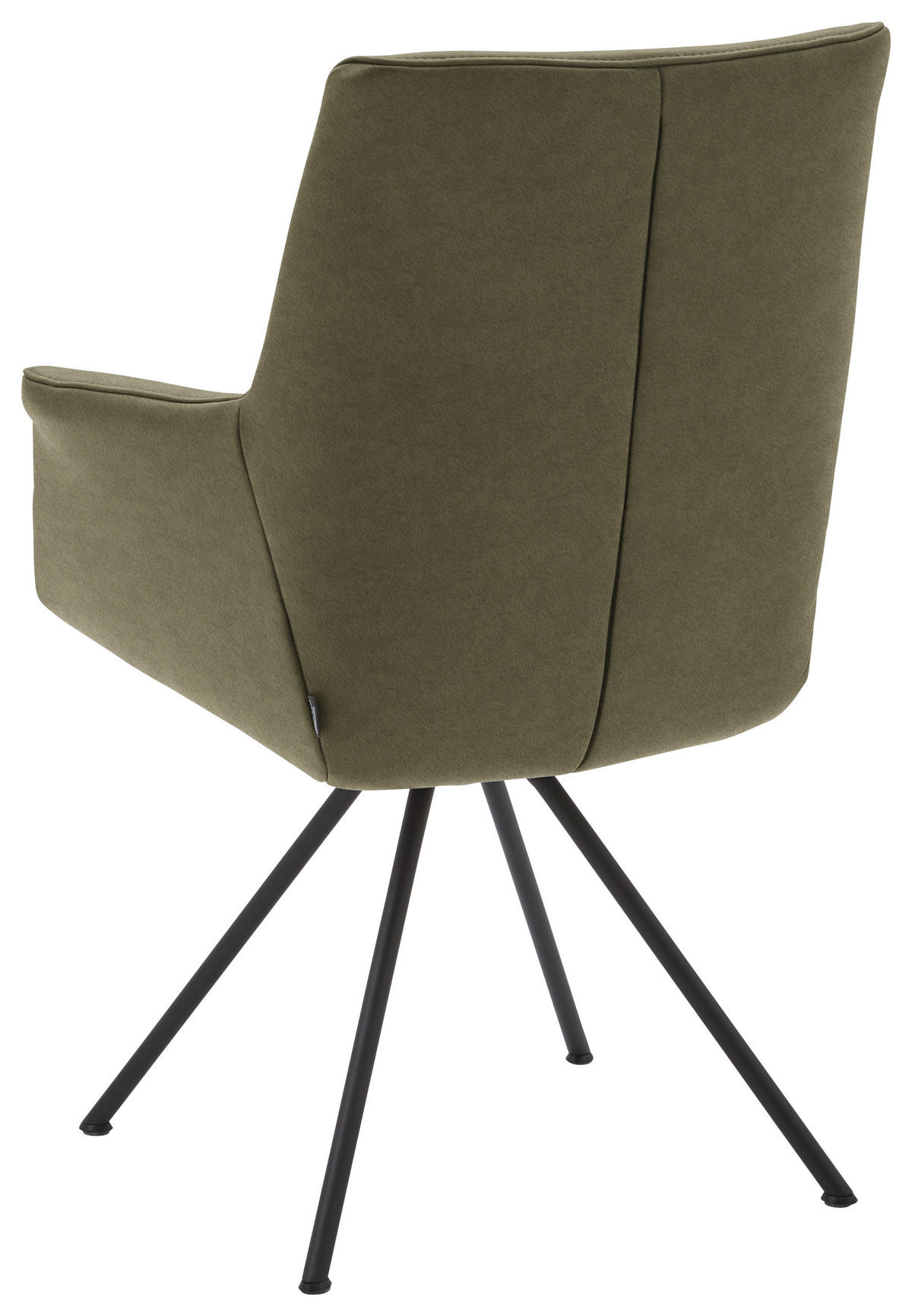 ARMLEHNSTUHL  in Stahl Echtleder pigmentiert  - Schwarz/Olivgrün, Design, Leder/Metall (60/90/61cm) - Dieter Knoll