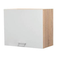 KÜCHENOBERSCHRANK 60/50/31 cm  in Weiß, Sonoma Eiche  - Silberfarben/Weiß, Basics, Holzwerkstoff/Kunststoff (60/50/31cm) - MID.YOU