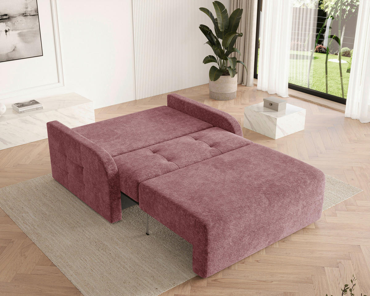 SCHLAFSOFA Chenille Beere  inkl. Bettkasten, Schlaffunktion, Rücken echt, Liegefläche im Originalstoff  - Beere/Schwarz, MODERN, Kunststoff/Textil (190/90/100cm) - Milino