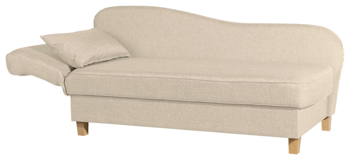 RÉCAMIERE in Flachgewebe Beige  - Beige/Buchefarben, Design, Holz/Textil (190/82/88cm) - Max Winzer