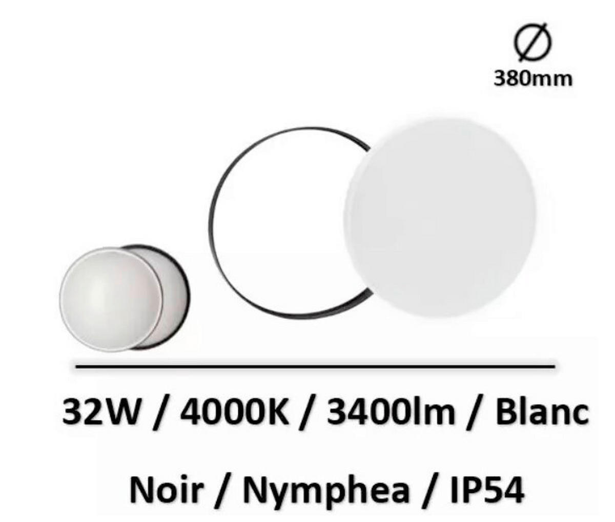 STROPNA SVJETILJKA VANJSKA Nymphea zunanje  - bijela/crna, Basics, plastika (38/5,2cm)