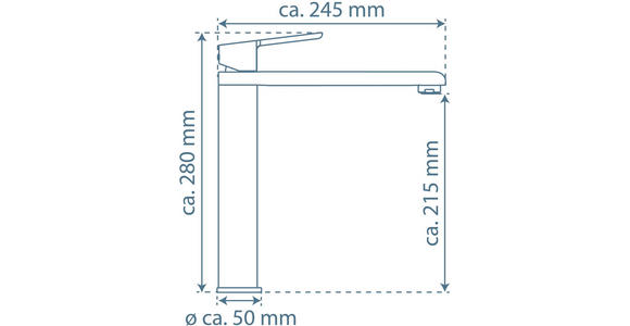 WASCHTISCHARMATUR 4,8/28,2/24,7 cm  - Schwarz, Basics, Metall (4,8/28,2/24,7cm) - Xora