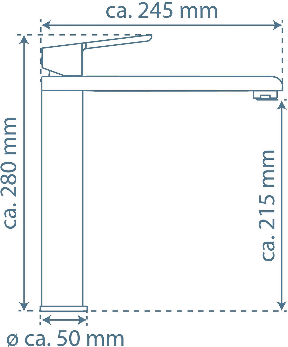 WASCHTISCHARMATUR 4,8/28,2/24,7 cm  - Schwarz, Basics, Metall (4,8/28,2/24,7cm) - Xora