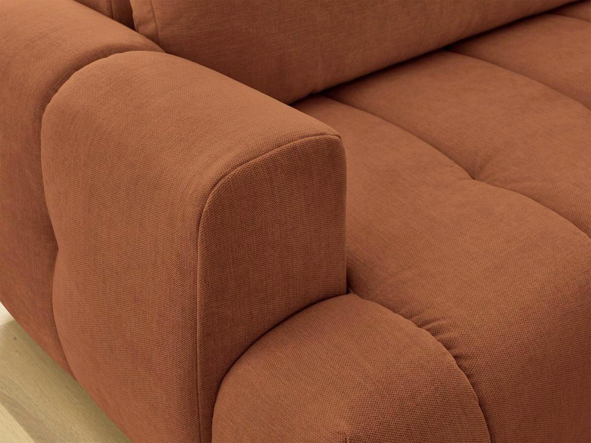 ECKSCHLAFSOFA FUJI Leinenoptik Orange  inkl.  - Schwarz/Orange, MODERN, Kunststoff/Textil (282/204cm)