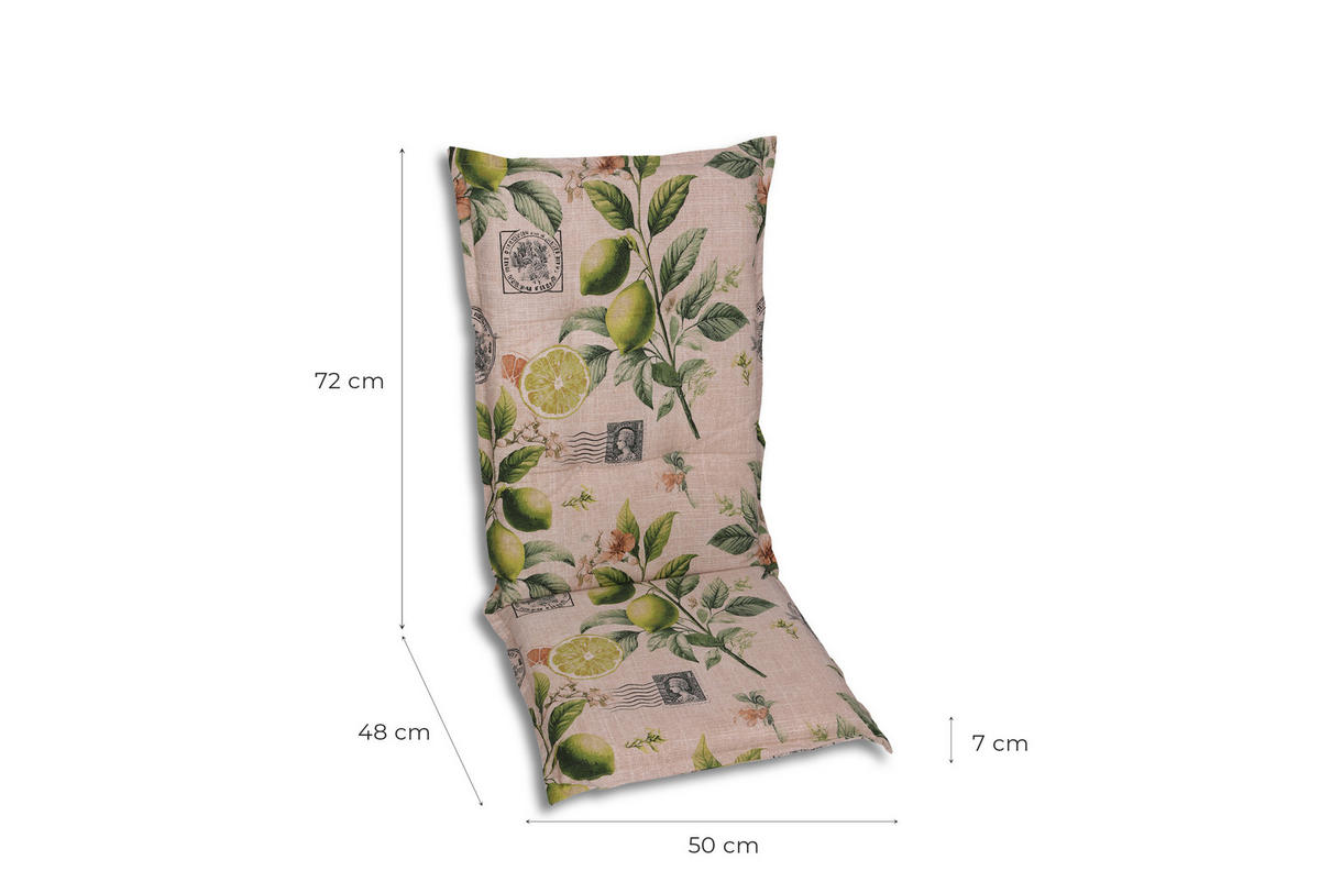 SESSELAUFLAGENSET Zitronen  - Sandfarben/Gelb, Basics, Textil (50/7/120cm)