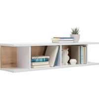 STENSKA POLICA - barve hrasta/bela, Design, leseni material (125/28/27cm) - Hom`in