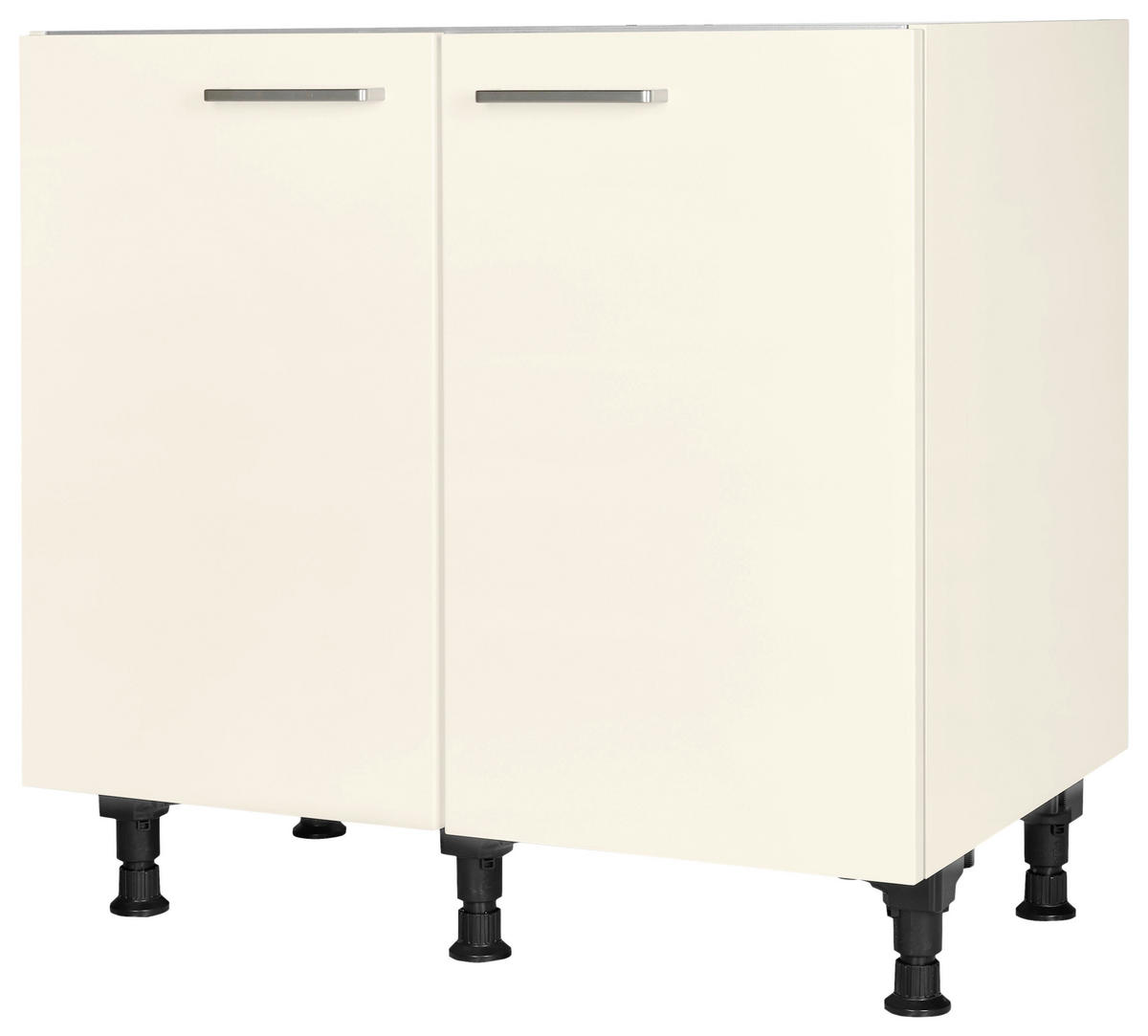 SPÜLENUNTERSCHRANK 90/87/56 cm  in Magnolie  - Edelstahlfarben/Magnolie, MODERN, Holzwerkstoff/Metall (90/87/56cm) - Nobilia