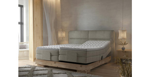BOXSPRINGBETT 180/200 cm in Eichefarben, Olivgrün - Eichefarben/Olivgrün, Natur, Holz/Textil (180/200cm) - Valnatura