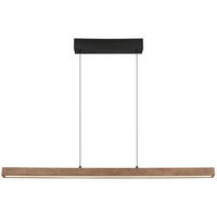 LED-HÄNGELEUCHTE 115/4,5/150 cm  - Dunkelbraun/Opal, Natur, Holz/Kunststoff (115/4,5/150cm) - Globo