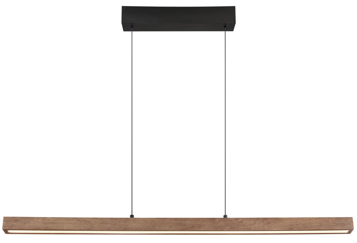 LED-HÄNGELEUCHTE 115/4,5/150 cm  - Dunkelbraun/Opal, Natur, Holz/Kunststoff (115/4,5/150cm) - Globo