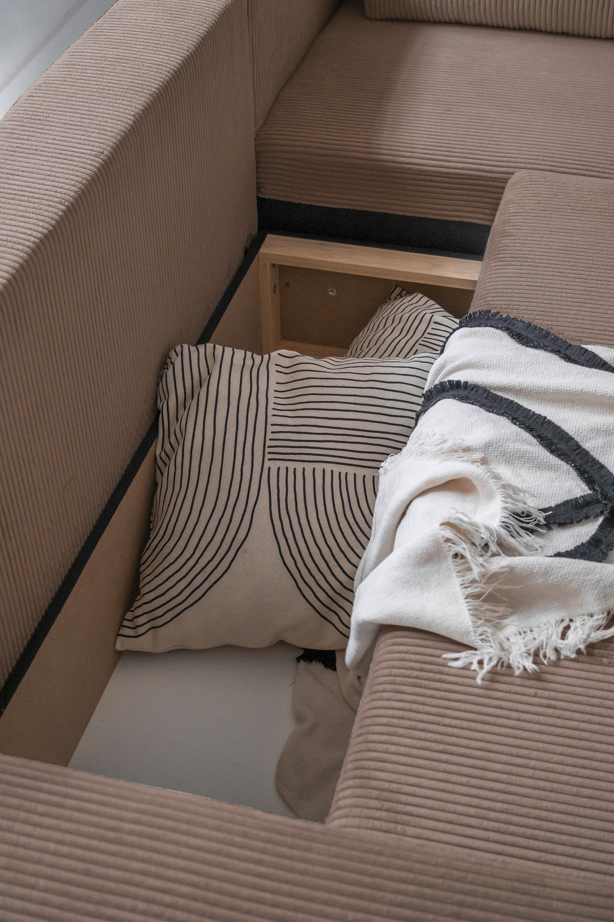 KUTNA GARNITURA tekstil  taupe   - crna/taupe, Design, tekstil/plastika (247/194cm) - MID.YOU