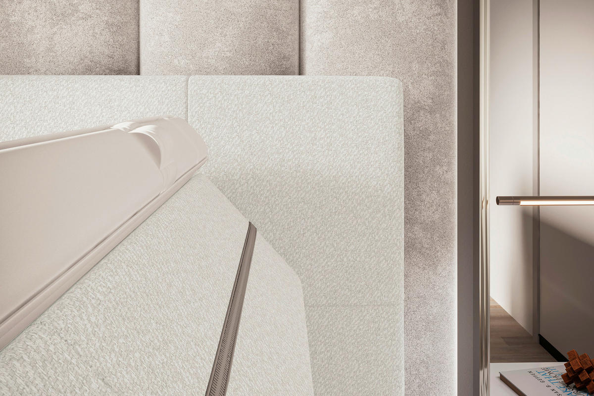 BOXBETT 160/200 cm  in Creme  - Creme, KONVENTIONELL, Kunststoff/Textil (160/200cm) - Boxxx