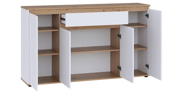 SIDEBOARD  160/93/38 cm 1 Schublade(n)  - Weiß/Eiche Artisan, MODERN, Holzwerkstoff (160/93/38cm) - Carryhome