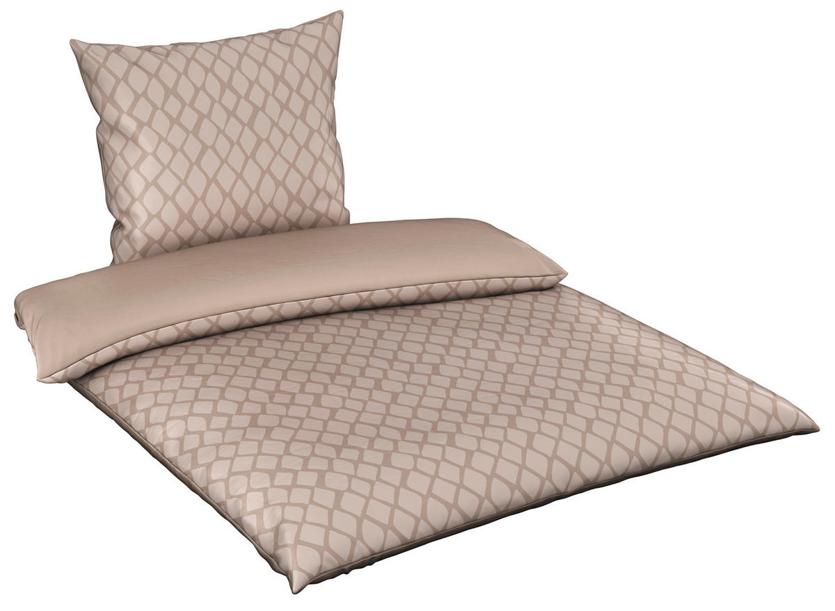 BETTWÄSCHESET Satin 160/210 cm  65 cm/100 cm  - Beige, Design, Textil (160/210cm) - Dieter Knoll