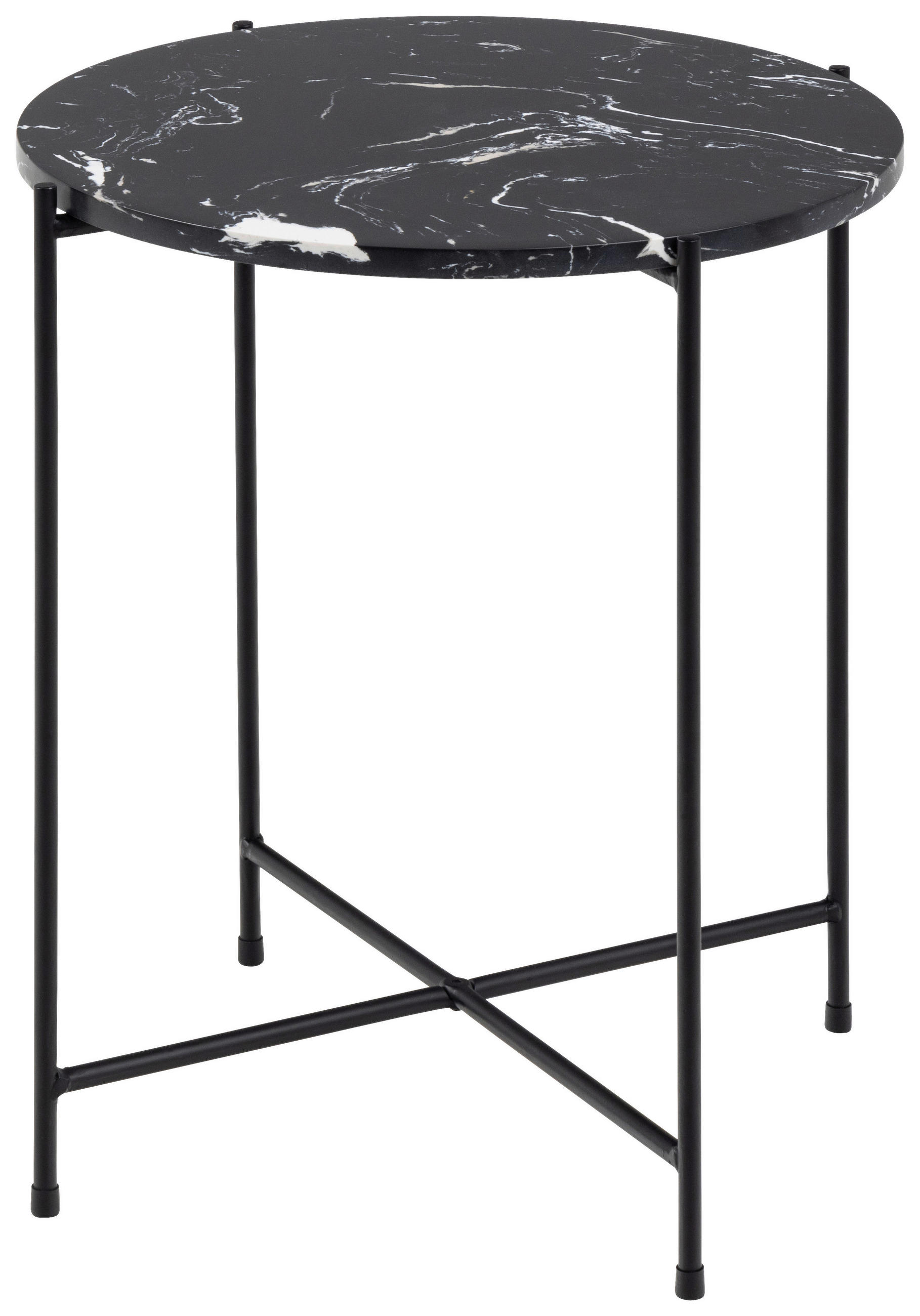 BEISTELLTISCH in Stein 42/42/45 cm  - Schwarz, Trend, Stein/Metall (42/42/45cm)