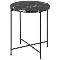 BEISTELLTISCH Stein 42/42/45 cm  - Schwarz, Trend, Stein/Metall (42/42/45cm)