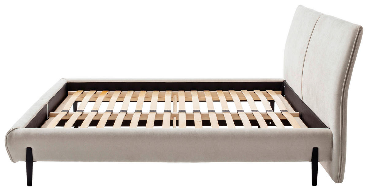POLSTERBETT Creme 180/200 cm  - Creme/Schwarz, MODERN, Holzwerkstoff/Textil (180/200cm) - MID.YOU