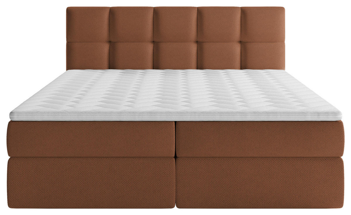 BOXBETT 180/200 cm  in Rostfarben  - Rostfarben/Schwarz, Modern, Holz/Holzwerkstoff (180/200cm) - MID.YOU