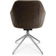 ARMLEHNSTUHL  in Aluminium Velours  - Alufarben/Braun, Design, Textil/Metall (58/81,5-84,5/60cm) - Johann Jakob