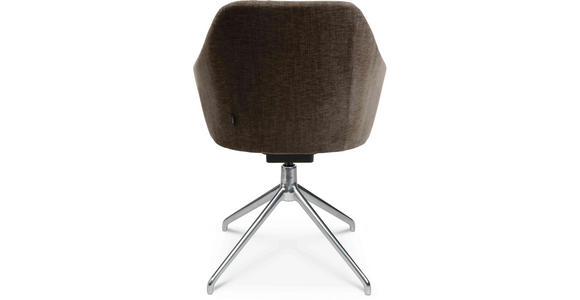 ARMLEHNSTUHL in Aluminium Velours - Alufarben/Braun, Design, Textil/Metall (58/81,5-84,5/60cm) - Johann Jakob