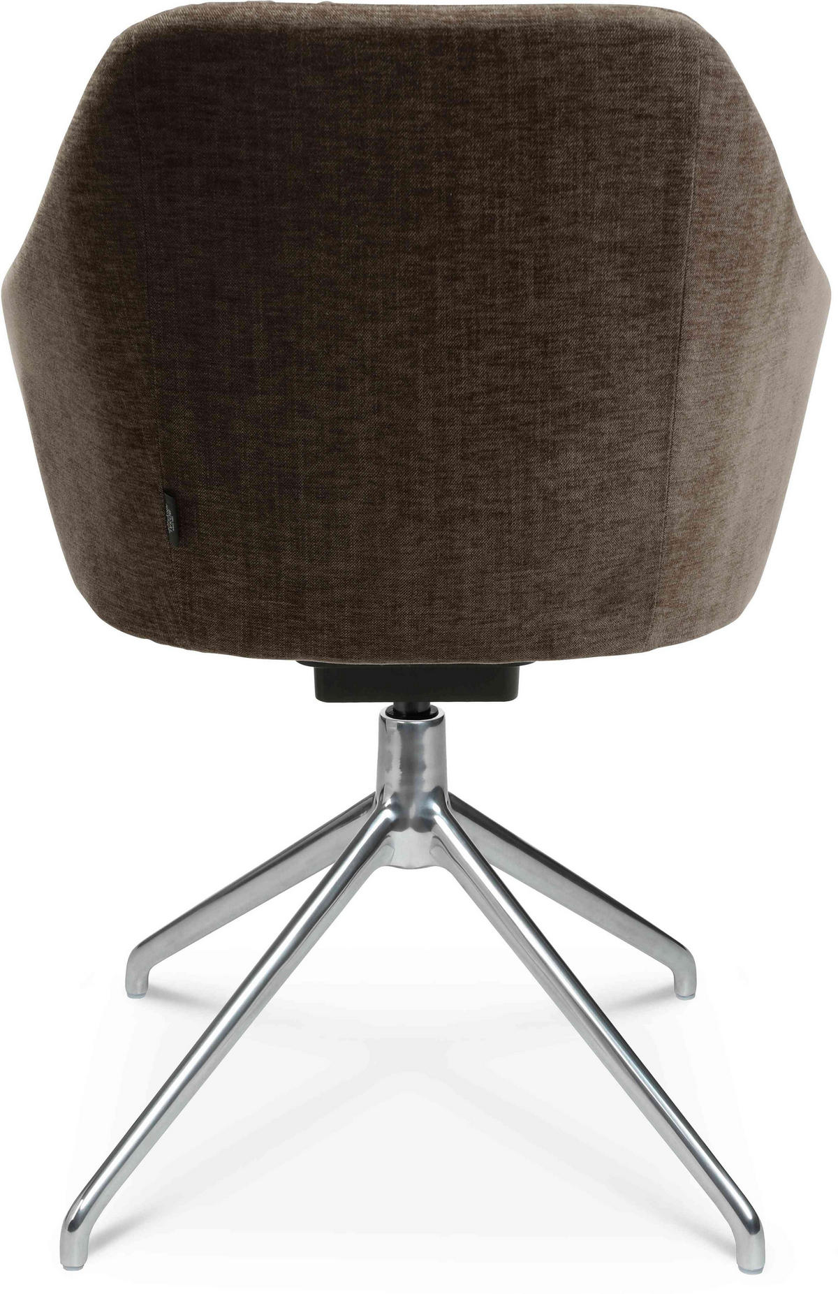 ARMLEHNSTUHL  in Aluminium Velours  - Alufarben/Braun, Design, Textil/Metall (58/81,5-84,5/60cm) - Johann Jakob