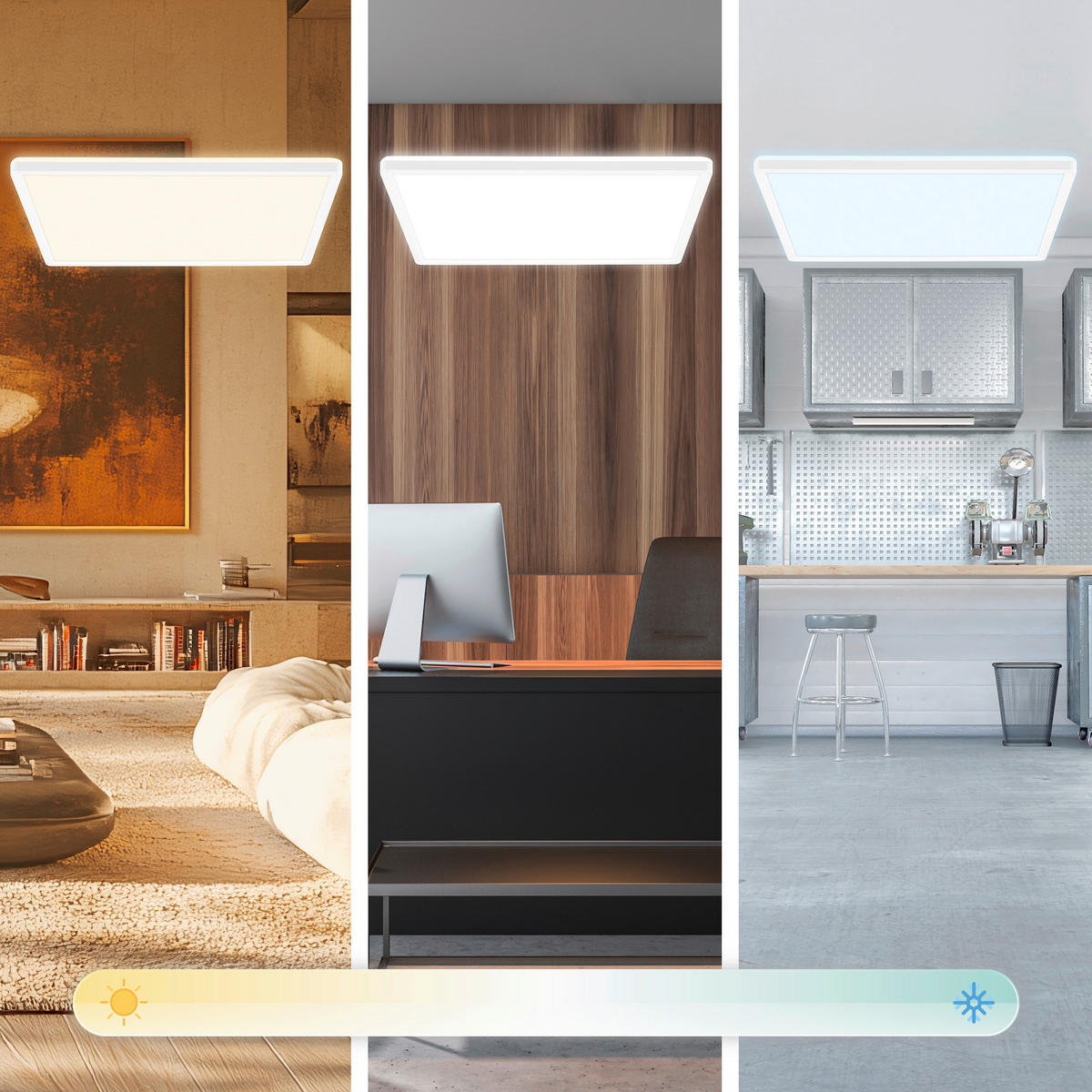 LED-PANEEL Tava A 42/42/3 cm   - Weiß, Basics, Kunststoff (42/42/3cm)