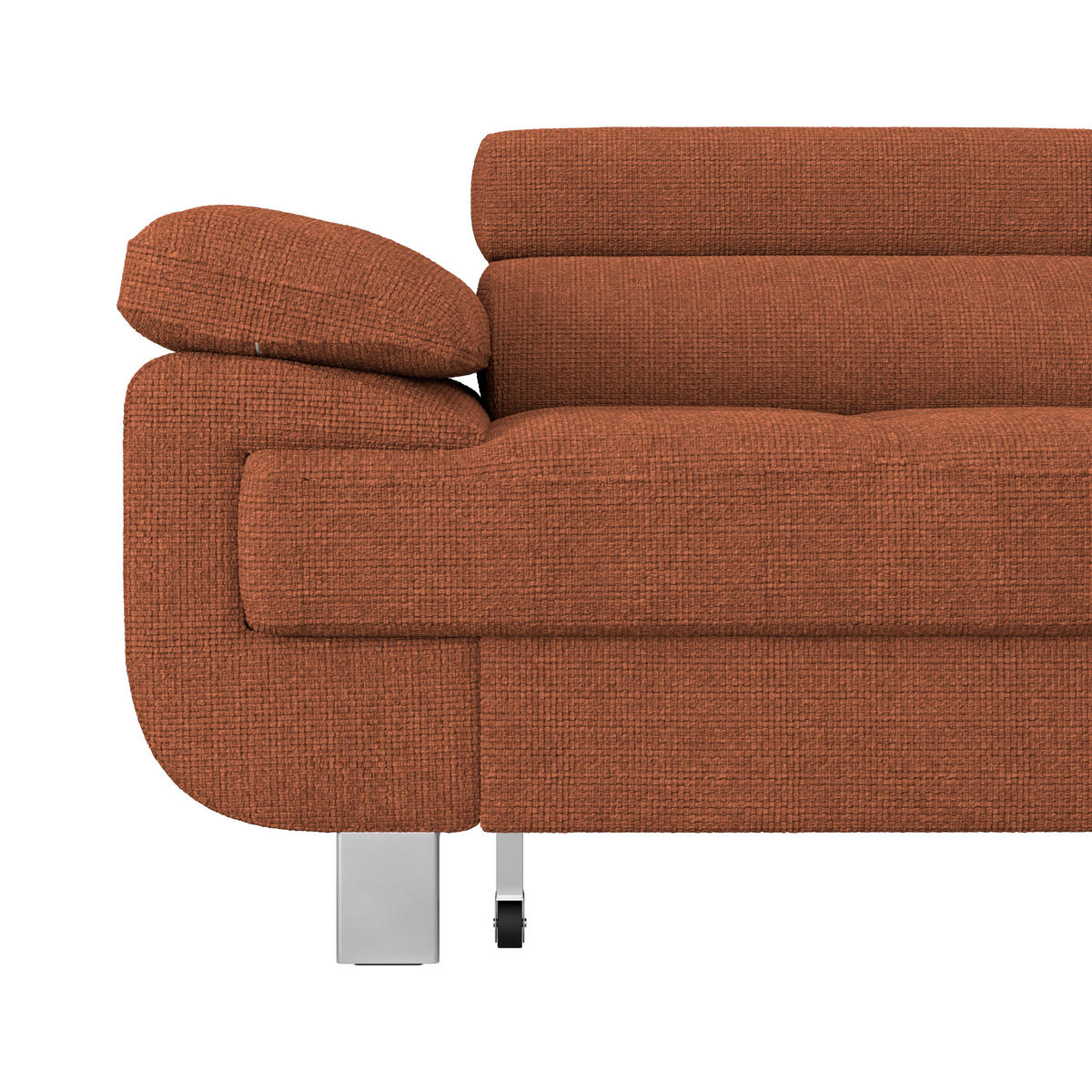 ECKSOFA in Drell Rostfarben  - Rostfarben, Modern, Textil/Metall (270/230cm) - MID.YOU