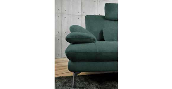 ECKSOFA in Velours Blau, Grün 284/184 cm - Blau/Schwarz, Design, Textil/Metall (284/184cm) - Dieter Knoll