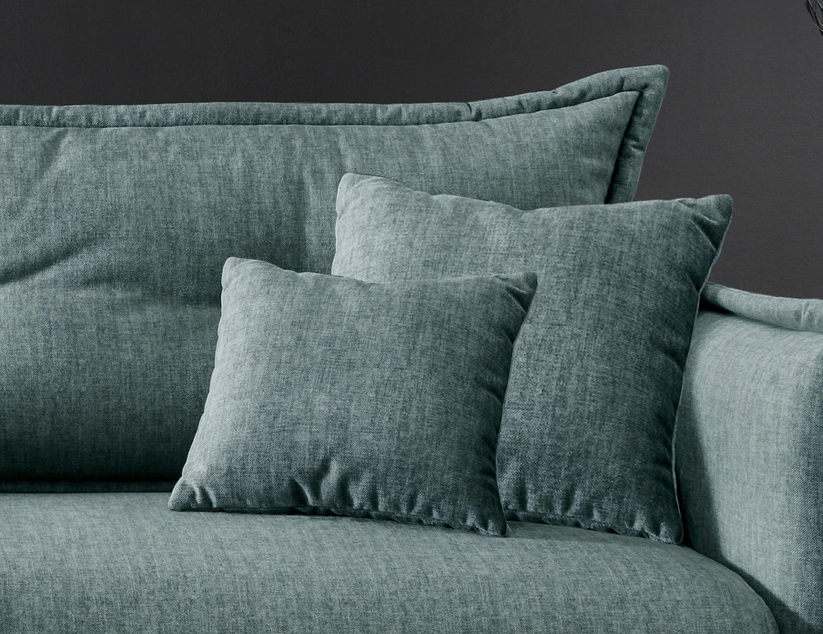 ECKSOFA Hellblau Velours  - Türkis/Schwarz, MODERN, Textil/Metall (180/255cm) - Livetastic