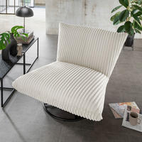 RELAXSESSEL in Textil Weiss  - Weiss/Schwarz, Design, Textil/Metall (100/78/96cm) - Livetastic