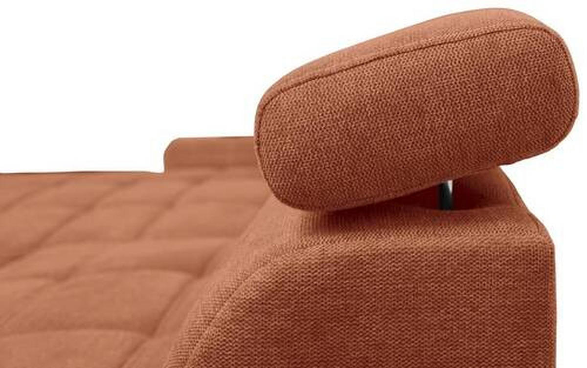 ECKSOFA inkl.Funktionen Cognac Webstoff  - Cognac/Schwarz, Design, Kunststoff/Textil (276/173cm) - Stylife