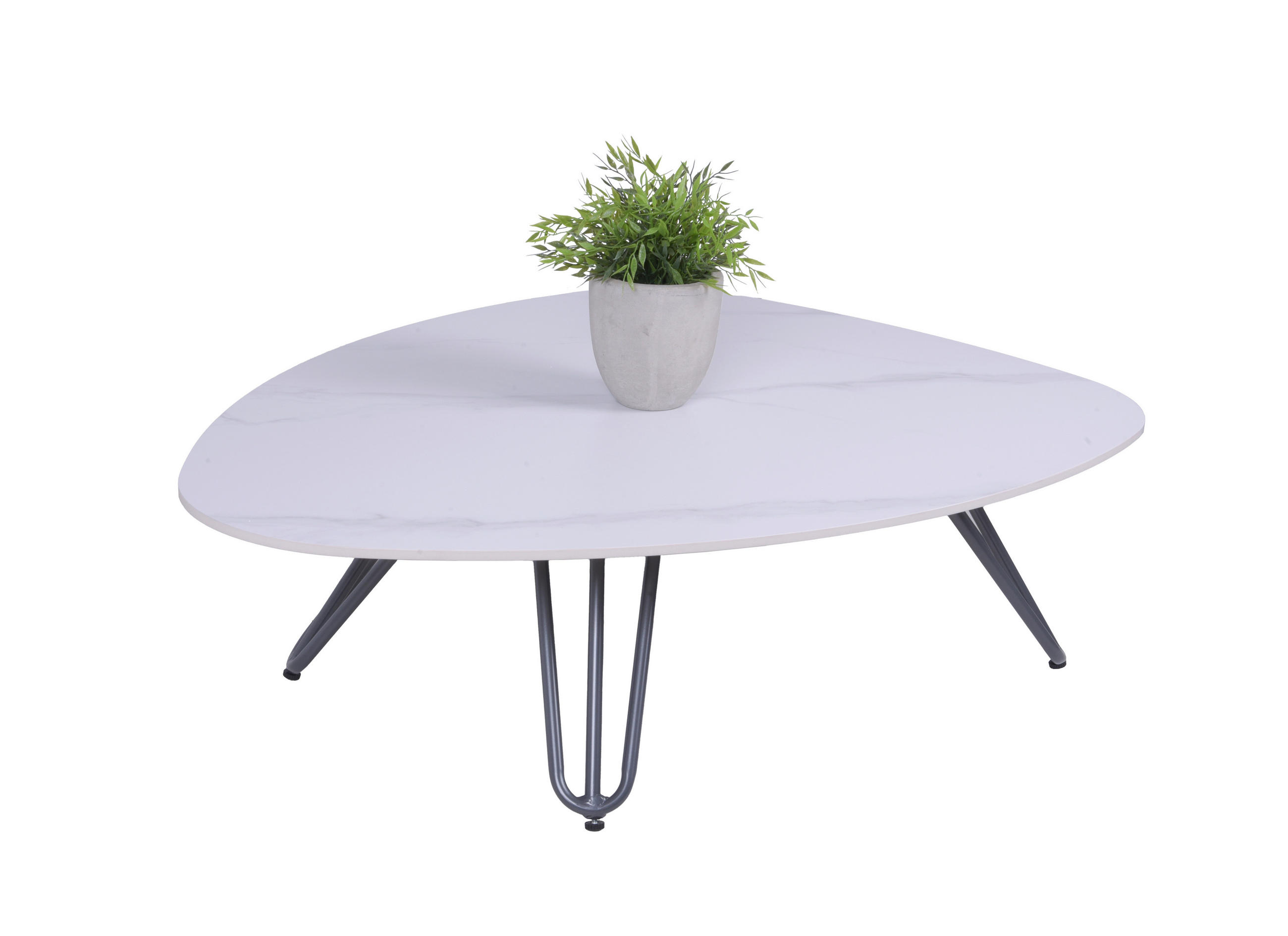 LOUNGETISCH 88/110/31,5 cm Metall - Weiß/Grau, MODERN, Metall (88/110/31,5cm) - Gardenson