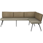 ECKBANK 225/165 cm  in Graubraun  - Graubraun/Schwarz, Design, Textil/Metall (225/165cm) - Moderano