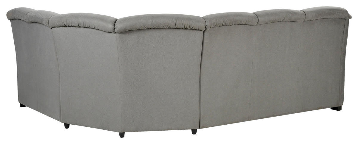ECKSOFA Hellgrau Mikrofaser  - Hellgrau/Schwarz, Basics, Kunststoff/Textil (263/211cm) - MID.YOU