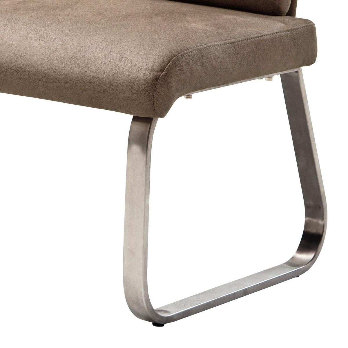 SITZBANK in Metall, Textil Edelstahlfarben, Sandfarben  - Sandfarben/Edelstahlfarben, Design, Textil/Metall (180/98/70cm) - Livetastic