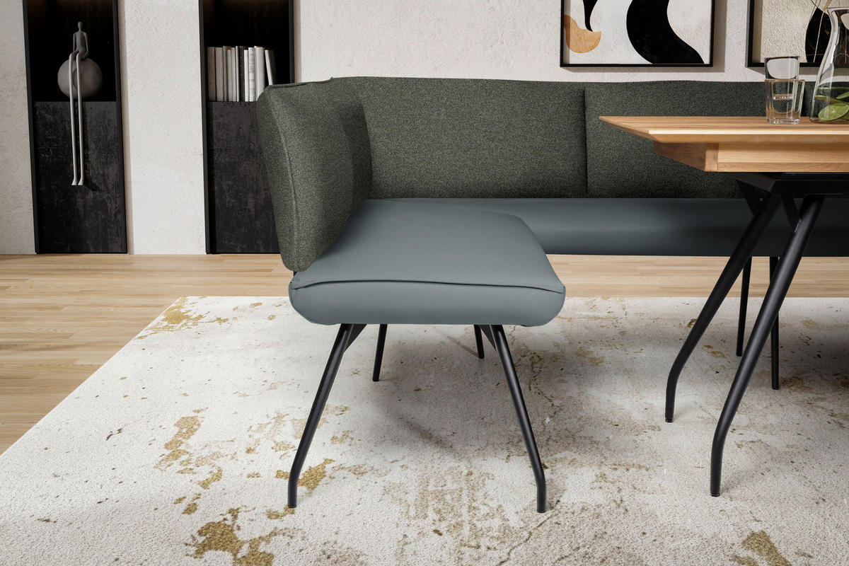 ECKBANK 225/165 cm  in Grau  - Schwarz/Grau, Design, Textil/Metall (225/165cm) - Moderano